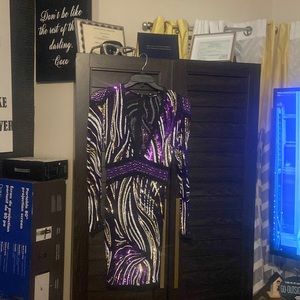 Long sleeve sequin dress